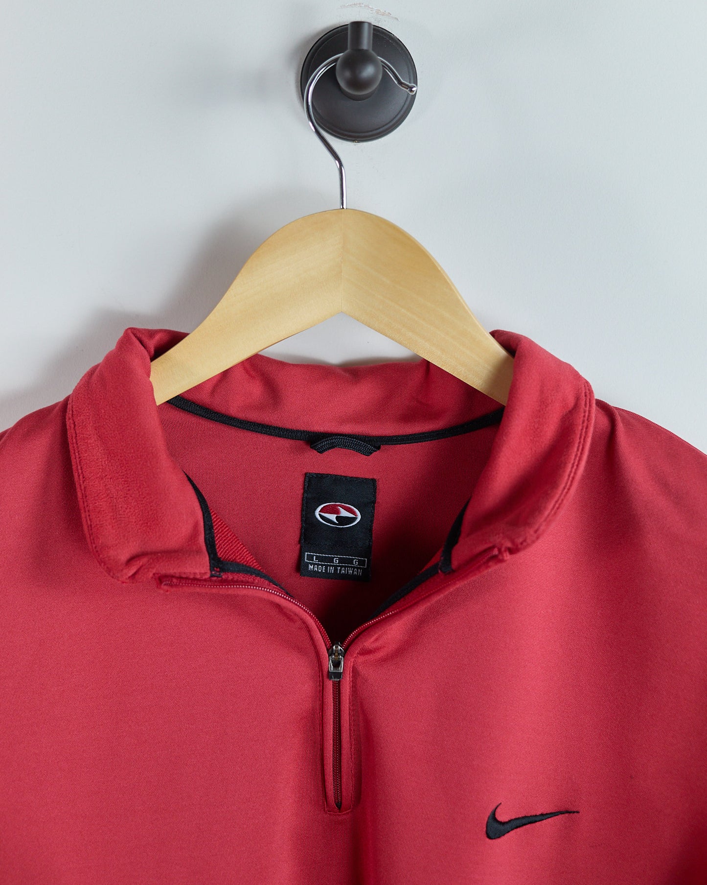 90s Nike Golf Tiger Woods Yin Yang Red Quarter Zip Jumper (L)