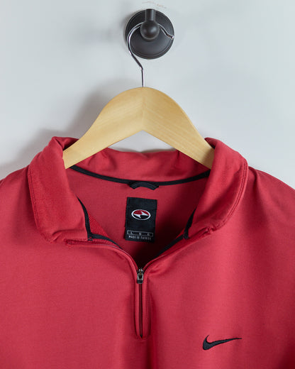 90s Nike Golf Tiger Woods Yin Yang Red Quarter Zip Jumper (L)