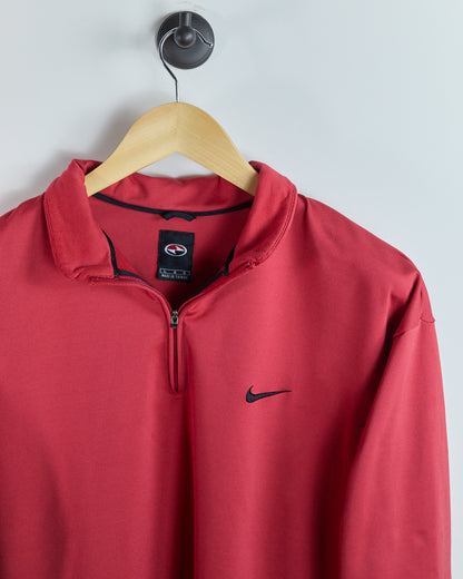 90s Nike Golf Tiger Woods Yin Yang Red Quarter Zip Jumper (L)