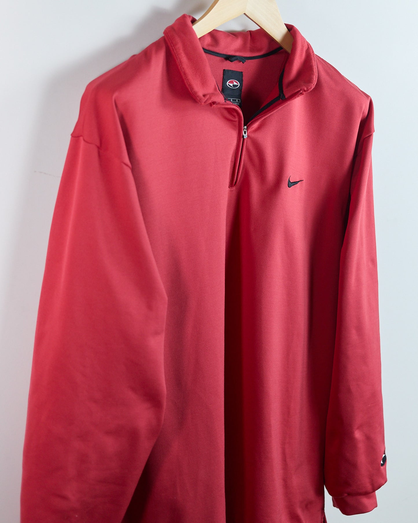 90s Nike Golf Tiger Woods Yin Yang Red Quarter Zip Jumper (L)