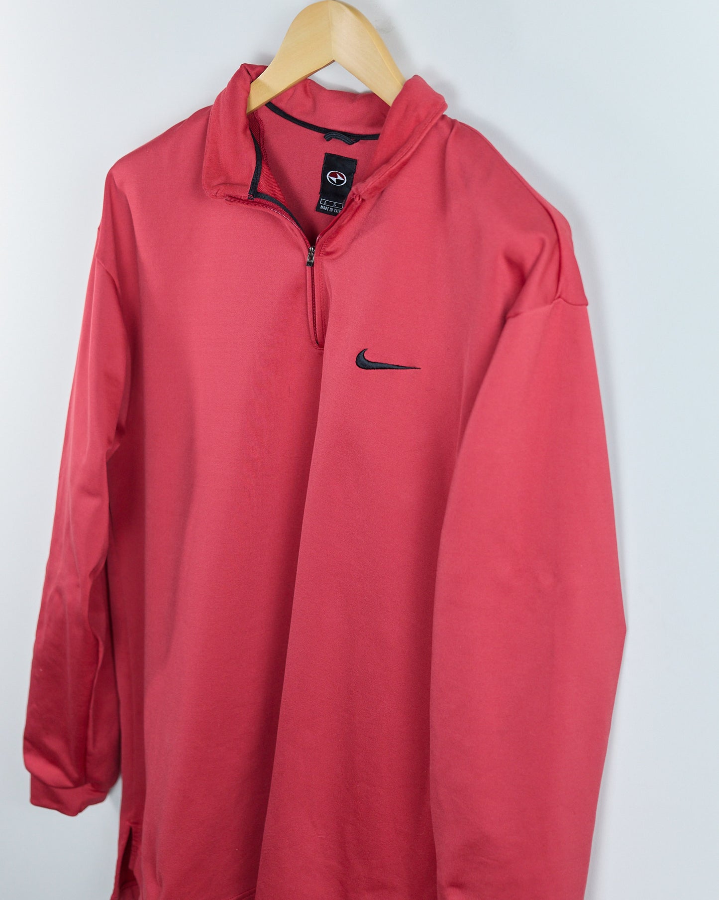 90s Nike Golf Tiger Woods Yin Yang Red Quarter Zip Jumper (L)