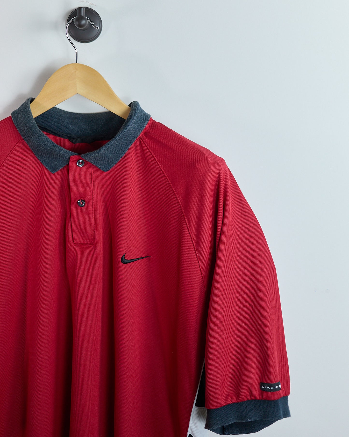 90s to 00s Nike Golf Tiger woods Yin Yang Red/Black Polo (XL)
