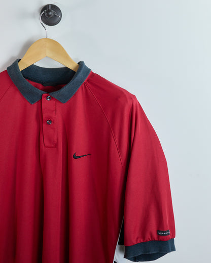 90s to 00s Nike Golf Tiger woods Yin Yang Red/Black Polo (XL)