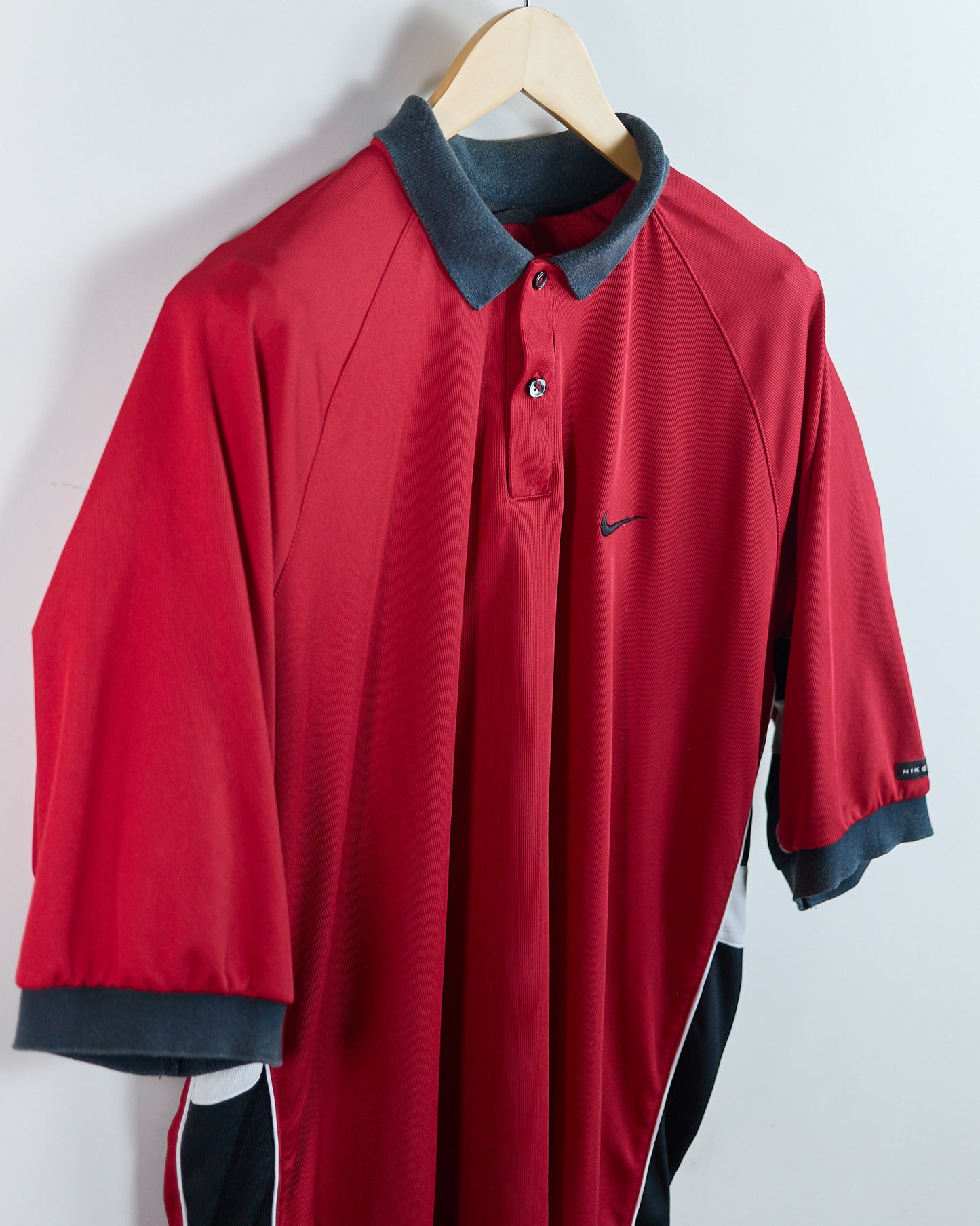 90s to 00s Nike Golf Tiger woods Yin Yang Red/Black Polo (XL)