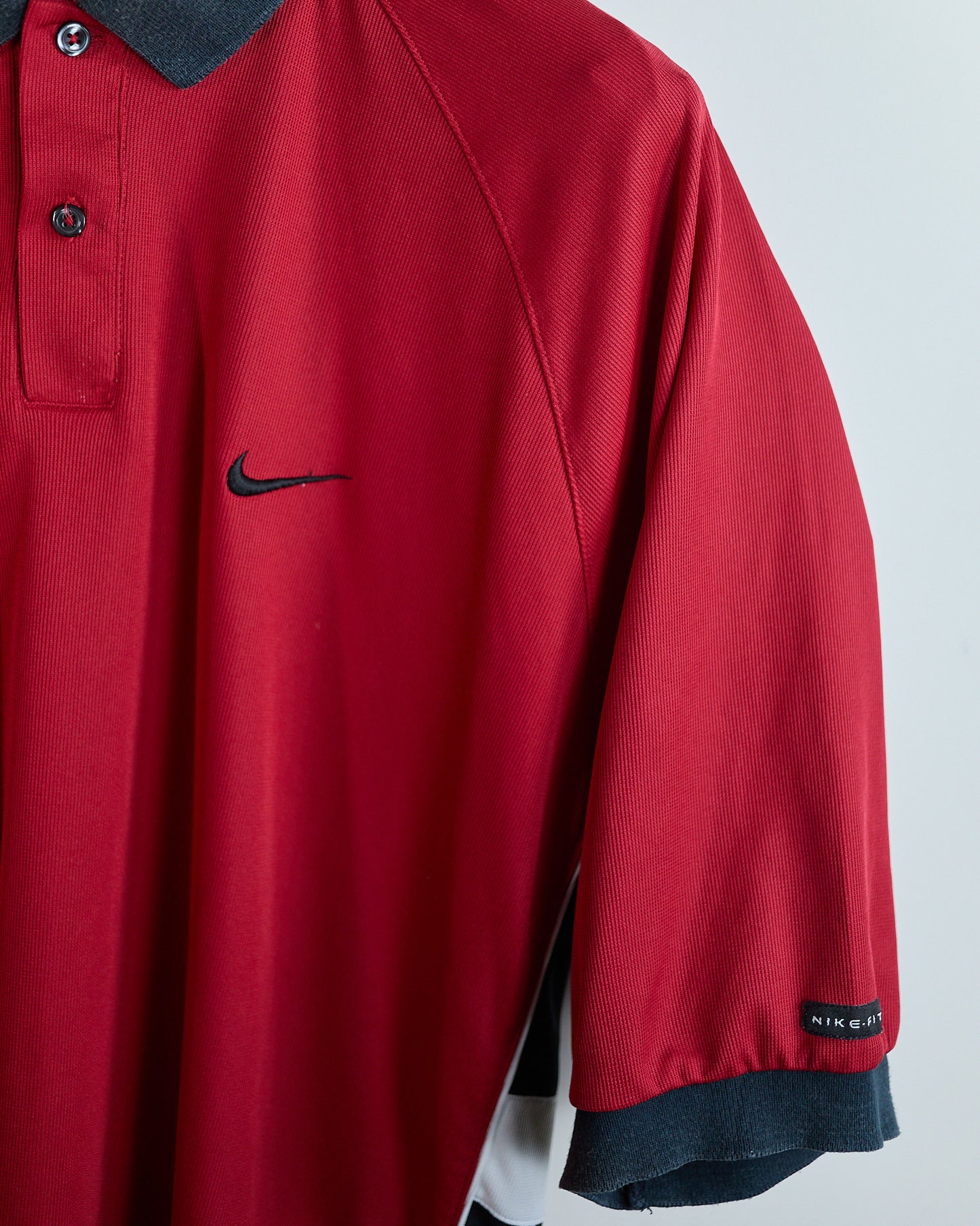 90s to 00s Nike Golf Tiger woods Yin Yang Red/Black Polo (XL)