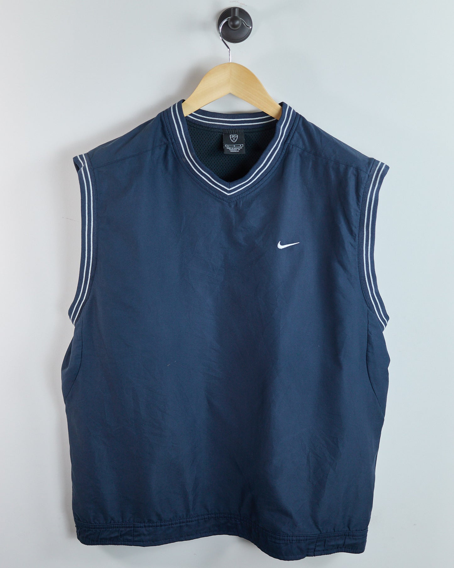 90s Nike Golf Blue/White V Neck Windbreaker Vest (L)