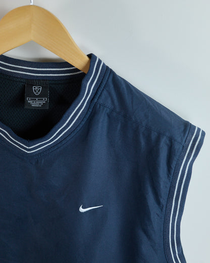 90s Nike Golf Blue/White V Neck Windbreaker Vest (L)