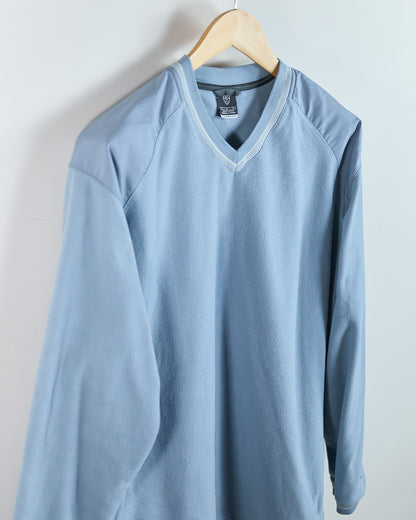 90s Nike Golf Baby Blue V Neck Fleece Jumper (L)