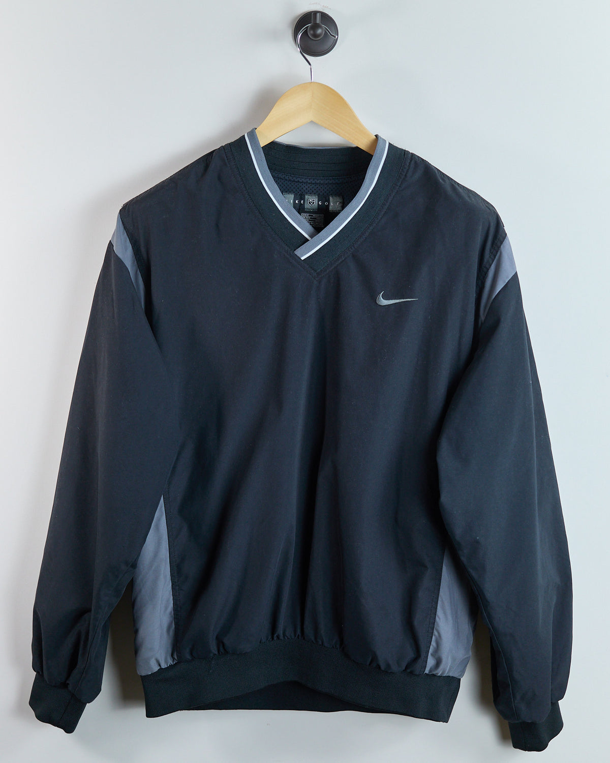 90s Nike Golf Black/Grey V Neck Windbreaker (M)