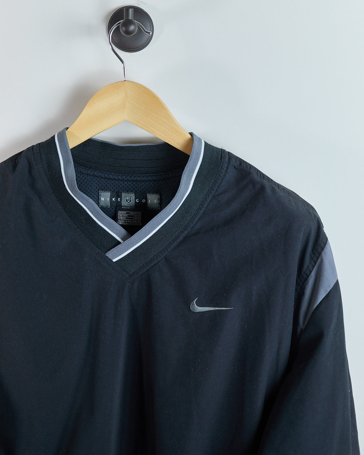 90s Nike Golf Black/Grey V Neck Windbreaker (M)