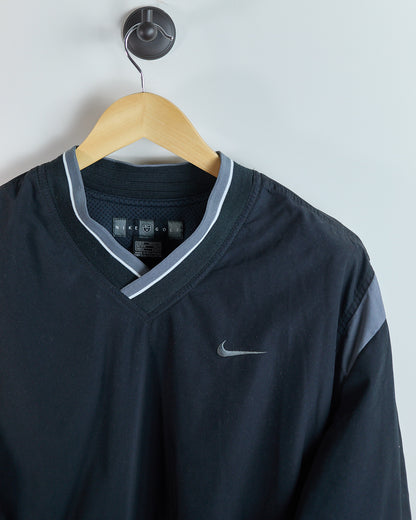 90s Nike Golf Black/Grey V Neck Windbreaker (M)