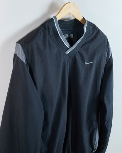 90s Nike Golf Black/Grey V Neck Windbreaker (M)