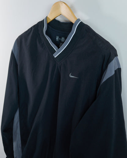 90s Nike Golf Black/Grey V Neck Windbreaker (M)