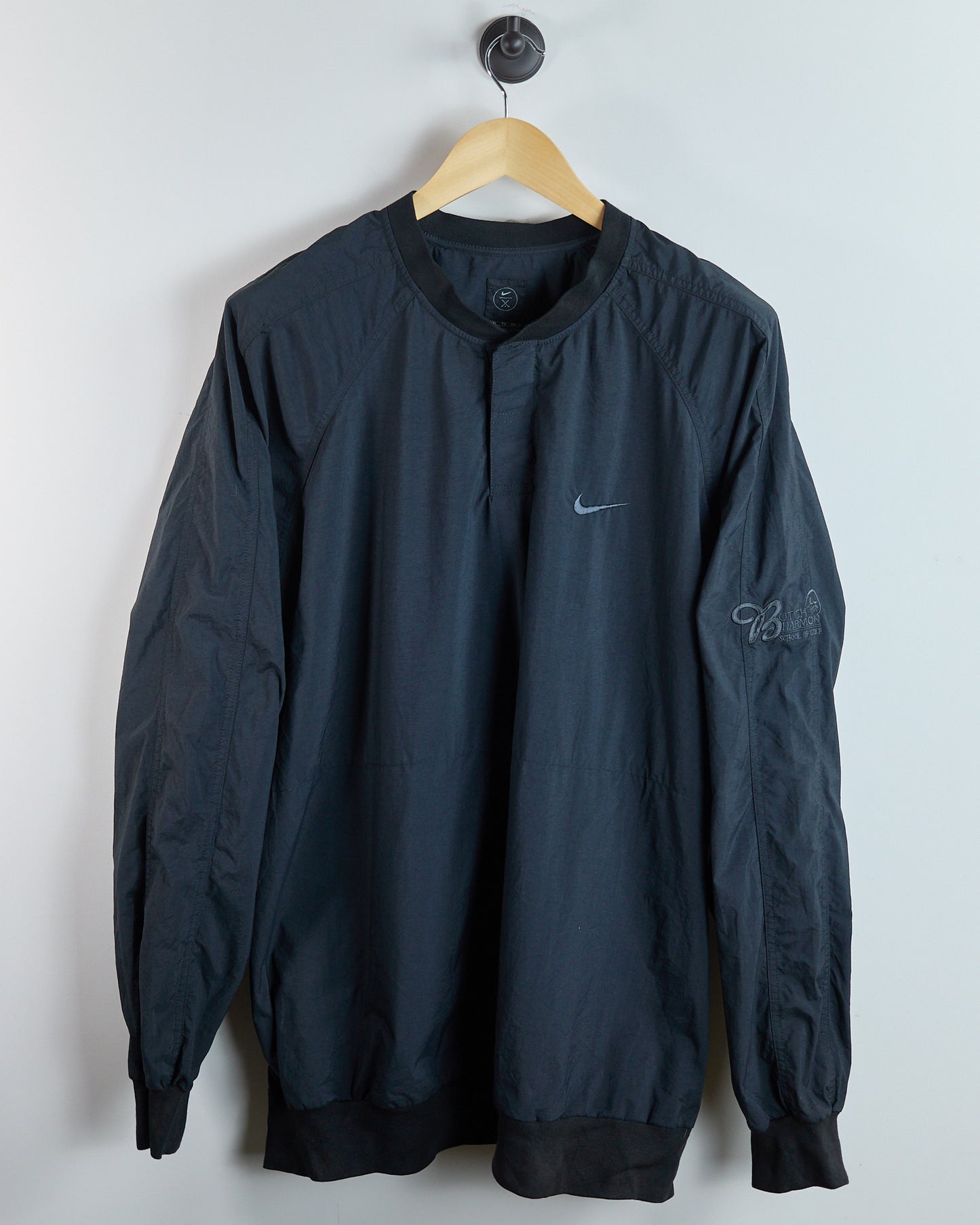 Early 00s Nike Golf Black Windbreaker, Butch Harman (XL)