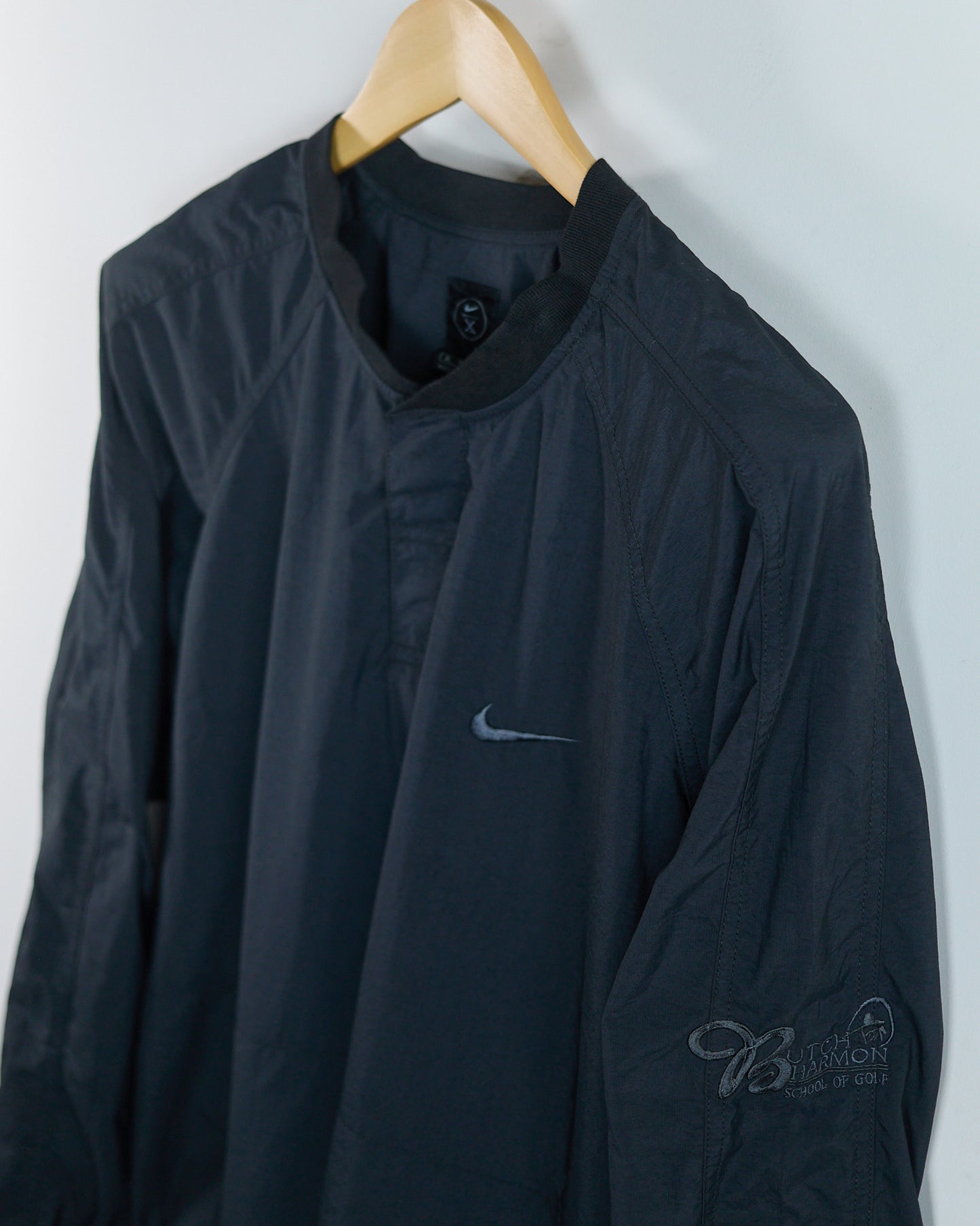 Early 00s Nike Golf Black Windbreaker, Butch Harman (XL)