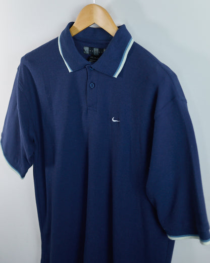 90s Nike Golf Blue Polo (XL, but smaller)