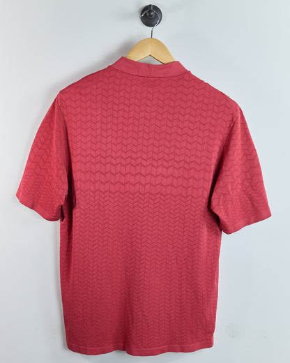 90s Nike Golf Tiger Woods Red Pattern Short Sleeve Mock Neck (XL, comes up as an M)