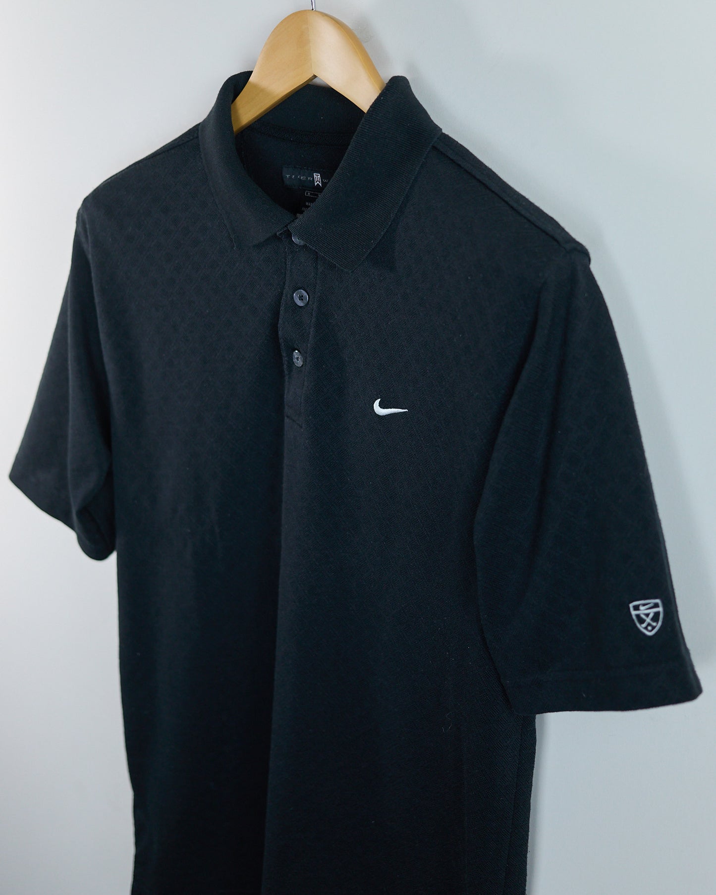 90s Nike Golf Tiger Woods Black Polo (M)