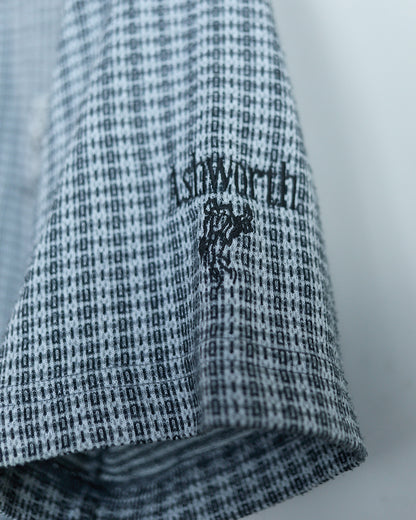 90s Ashworth Light Grey/Dark Charcoal Pattern Polo (M)