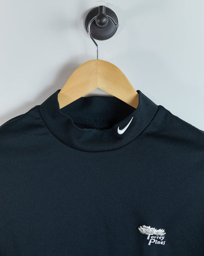90s Nike Golf Black Short Sleeve Mock Neck, Torrey Pines (L)