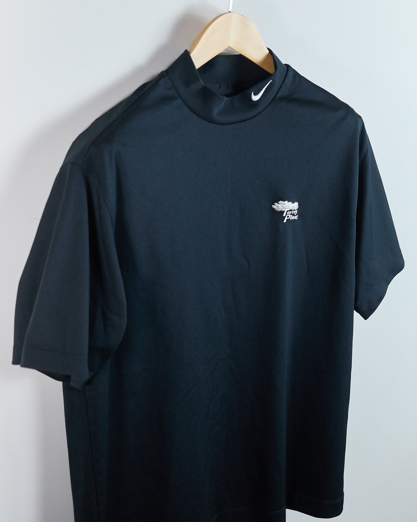 90s Nike Golf Black Short Sleeve Mock Neck, Torrey Pines (L)