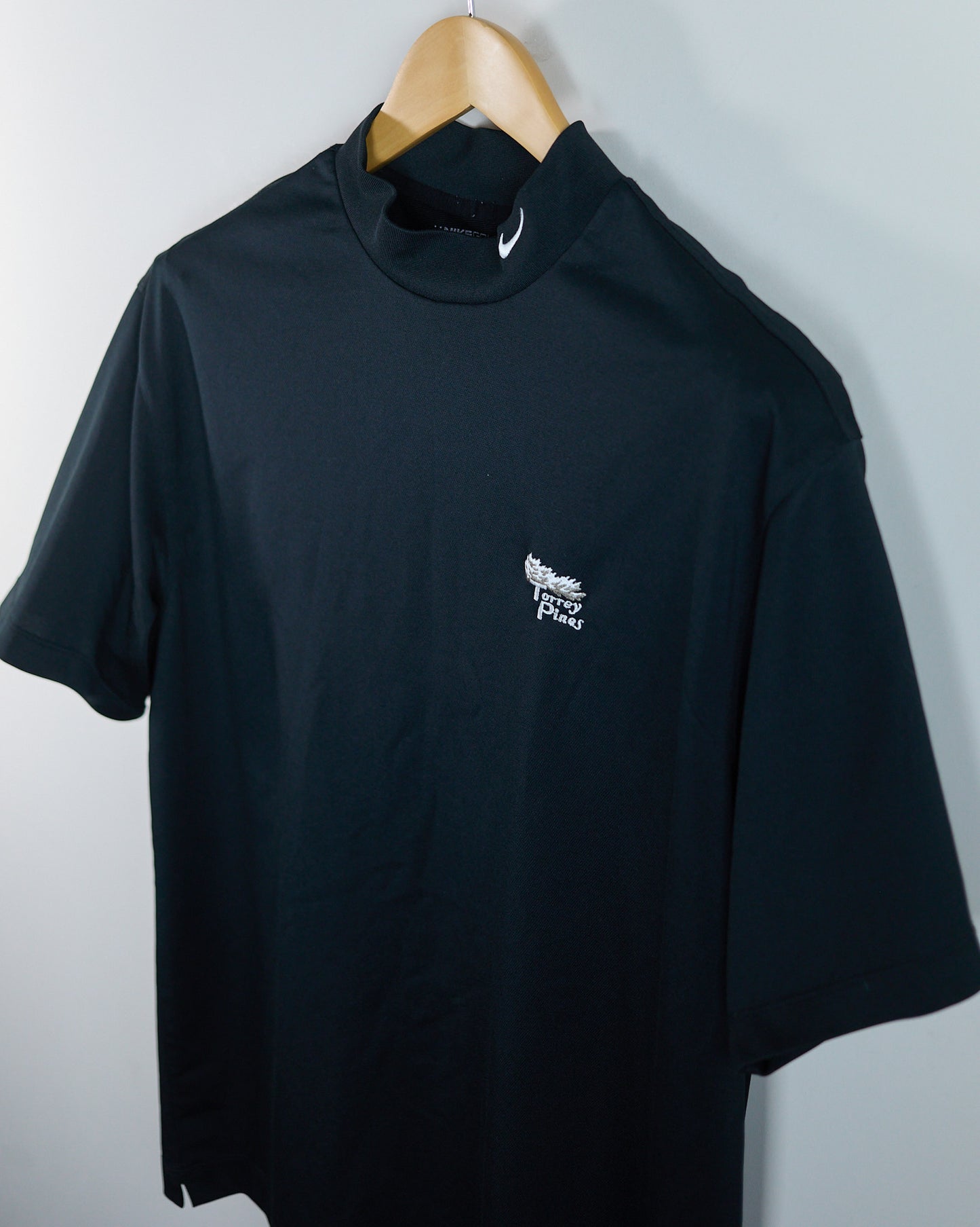 90s Nike Golf Black Short Sleeve Mock Neck, Torrey Pines (L)