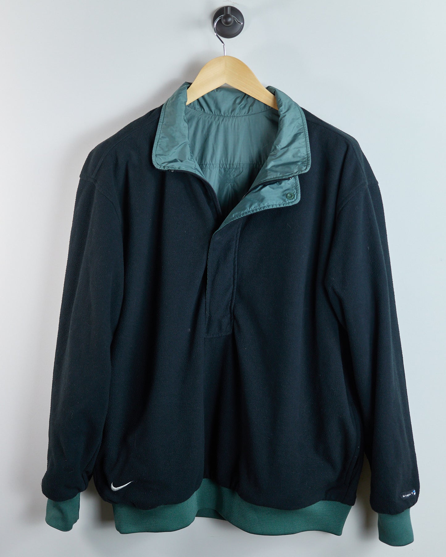 90s Nike Golf Sage/Green Half Zip Reversible Fleece & Windbreaker (L)