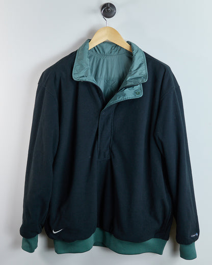 90s Nike Golf Sage/Green Half Zip Reversible Fleece & Windbreaker (L)