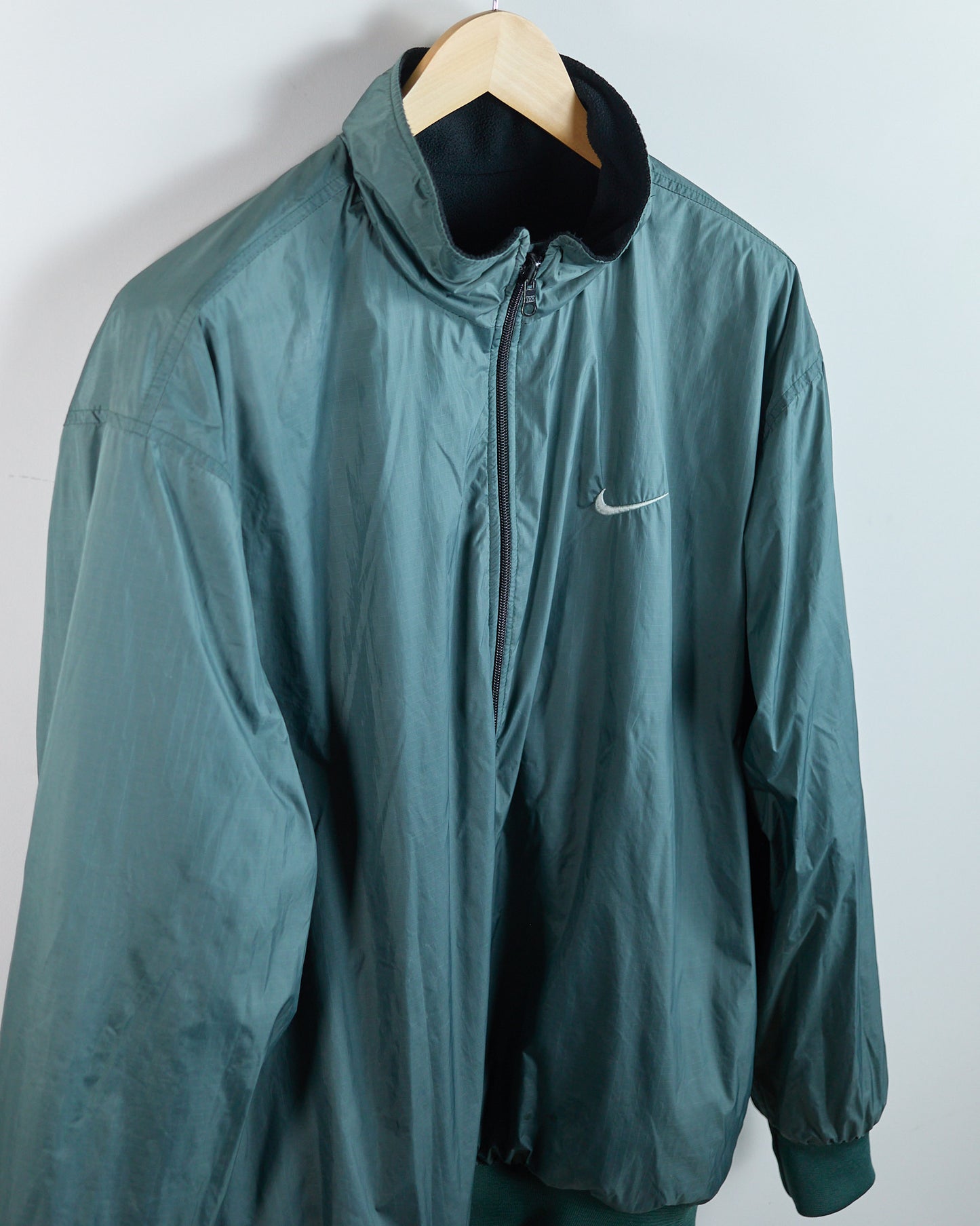 90s Nike Golf Sage/Green Half Zip Reversible Fleece & Windbreaker (L)