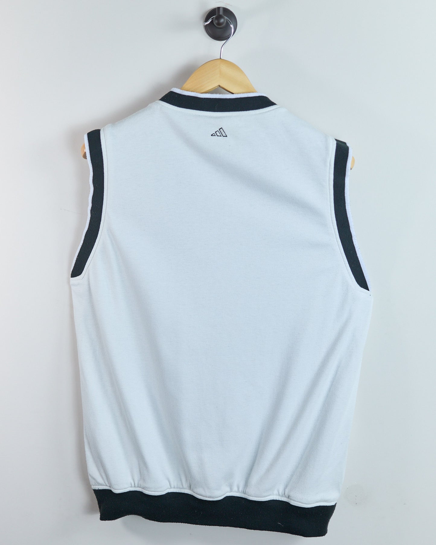 90s Adidas Golf White V Neck Windbreaker and Cotton Reversible Vest (M)