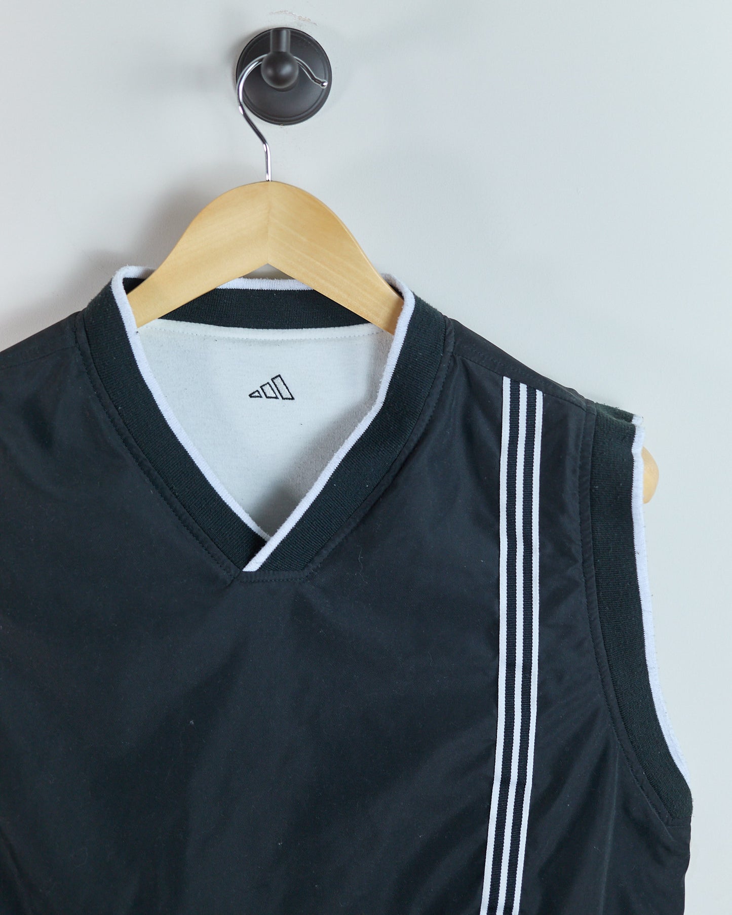 90s Adidas Golf White V Neck Windbreaker and Cotton Reversible Vest (M)