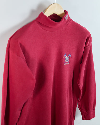 90s Adidas Golf Dark Red Long Sleeve Turtle Neck (M)