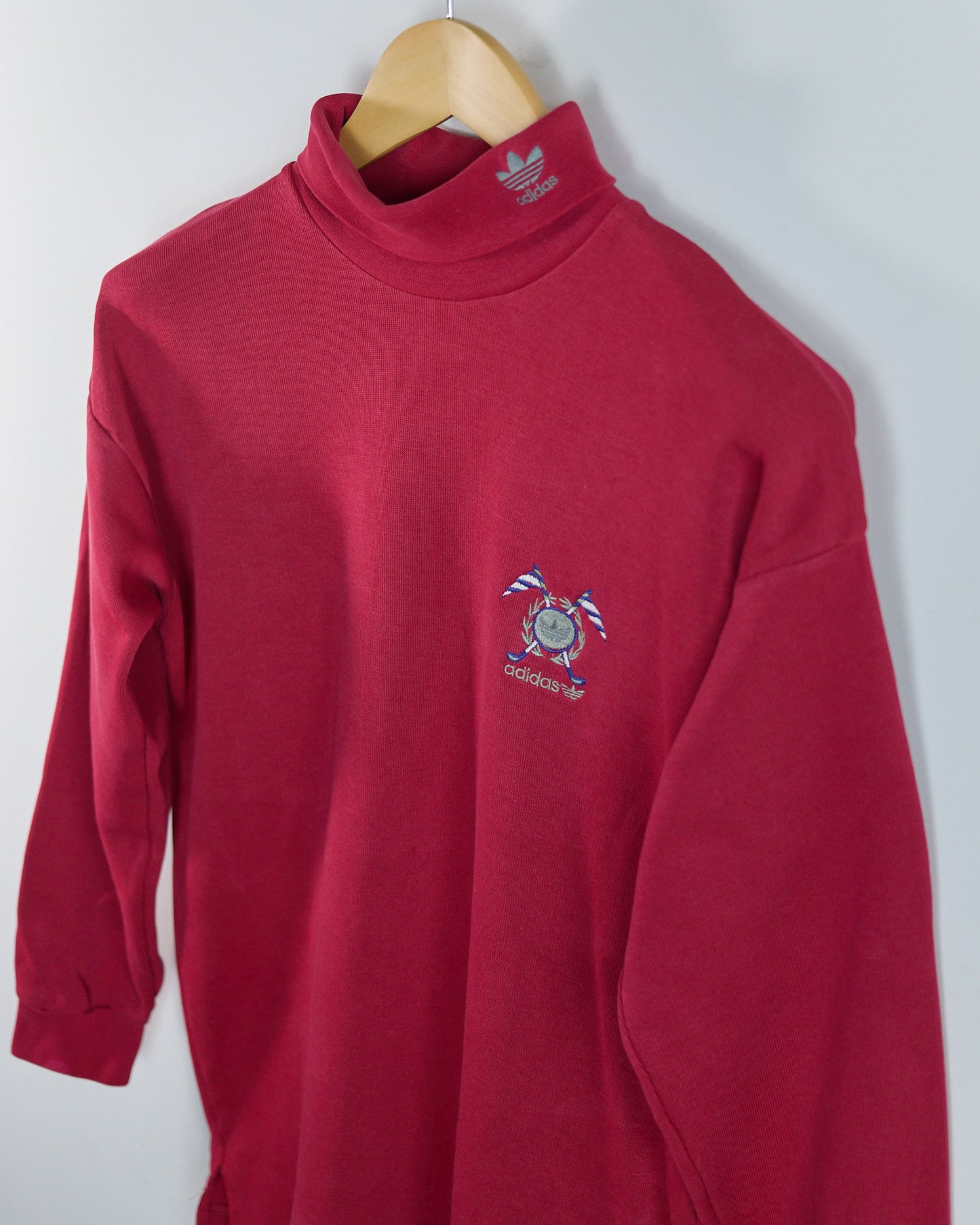 90s Adidas Golf Dark Red Long Sleeve Turtle Neck (M)