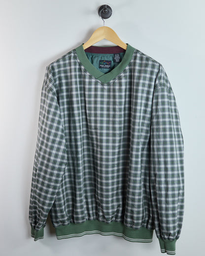 80s to early 90s Greg Norman White/Cream V Neck Windbreaker (XL)
