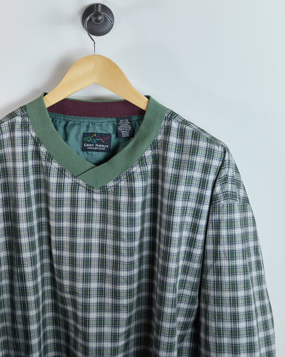 80s to early 90s Greg Norman White/Cream V Neck Windbreaker (XL)