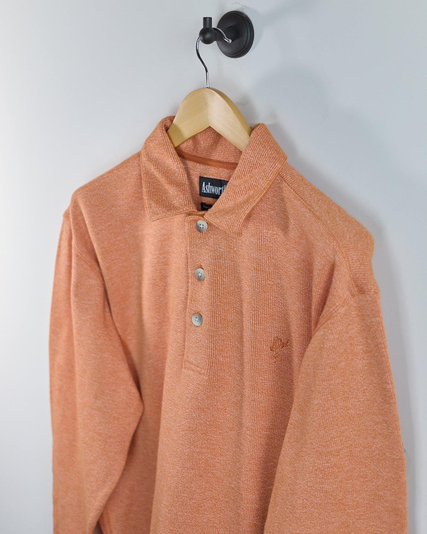 90s Ashworth Knit Long Sleeve Polo/Jumper (L)