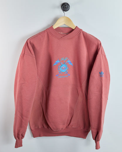 80s Adidas Golf Peach V Neck Crew Neck Jumper (M)