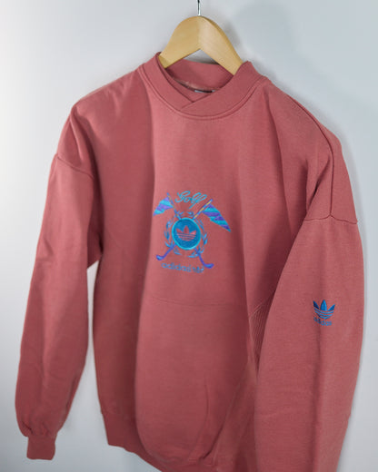 80s Adidas Golf Peach V Neck Crew Neck Jumper (M)
