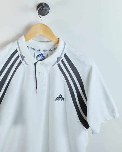 90s Adidas Golf White/Black Polo (M)