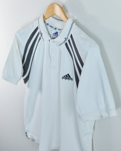 90s Adidas Golf White/Black Polo (M)