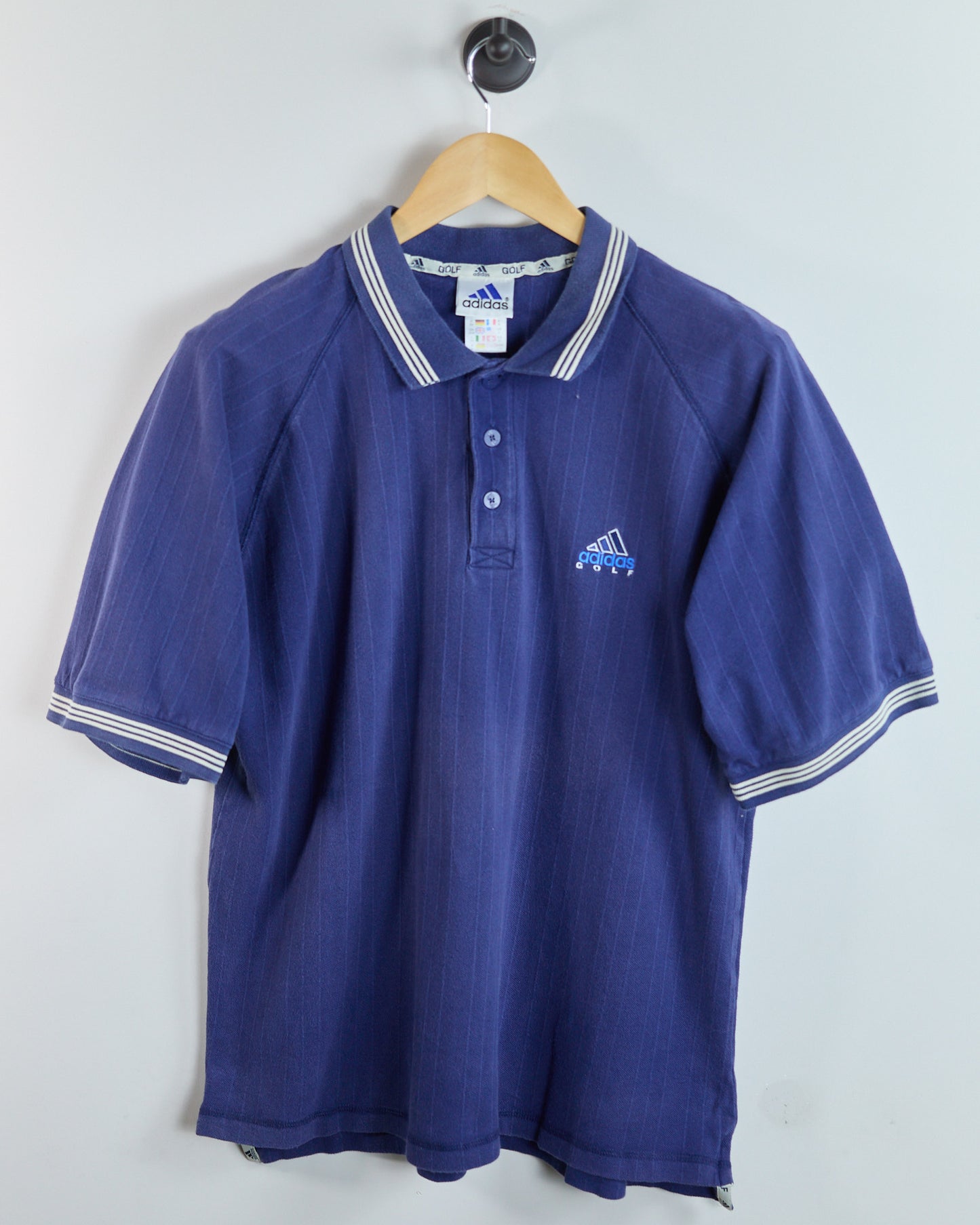 90s Adidas Golf Blue Polo (L)