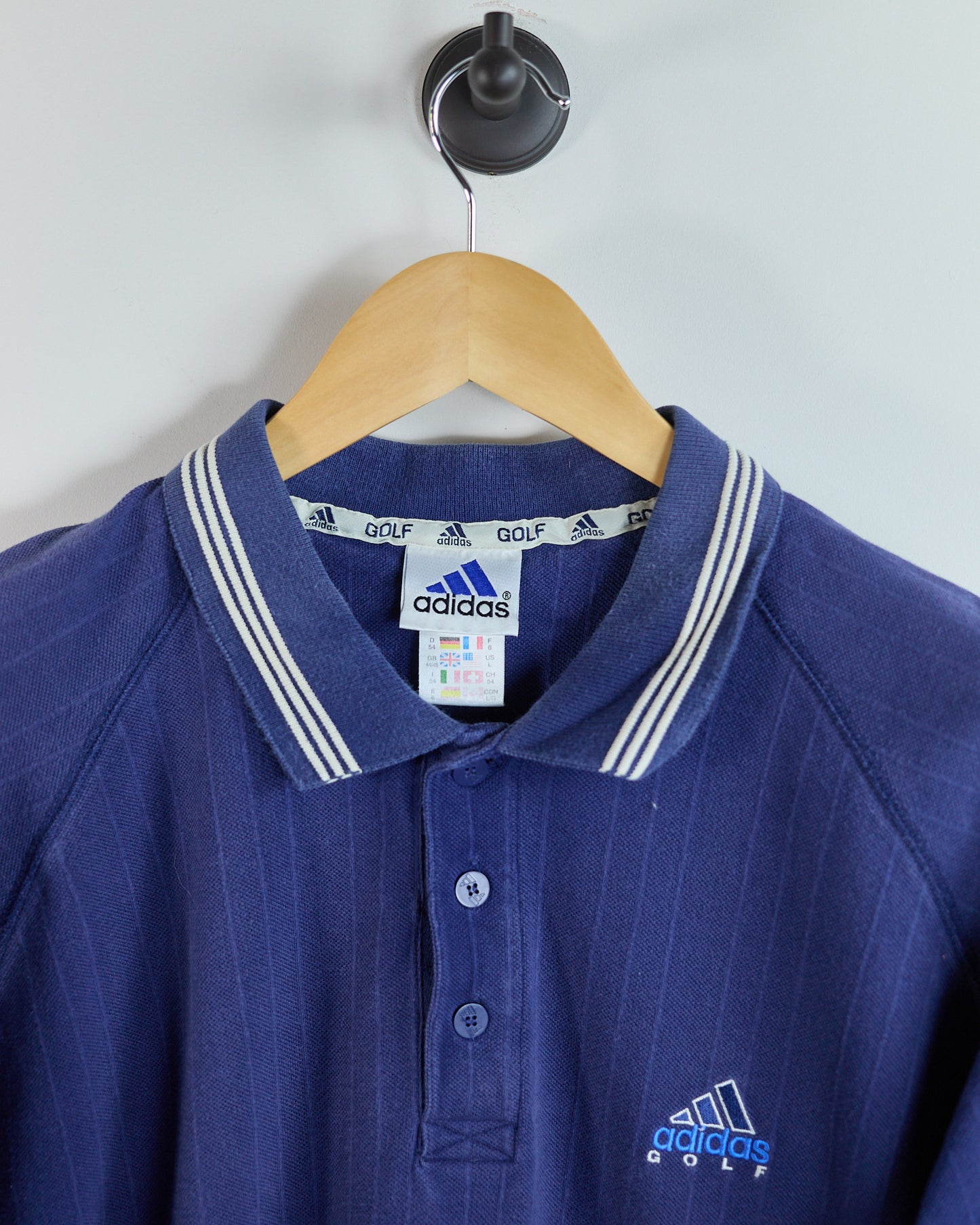 90s Adidas Golf Blue Polo (L)