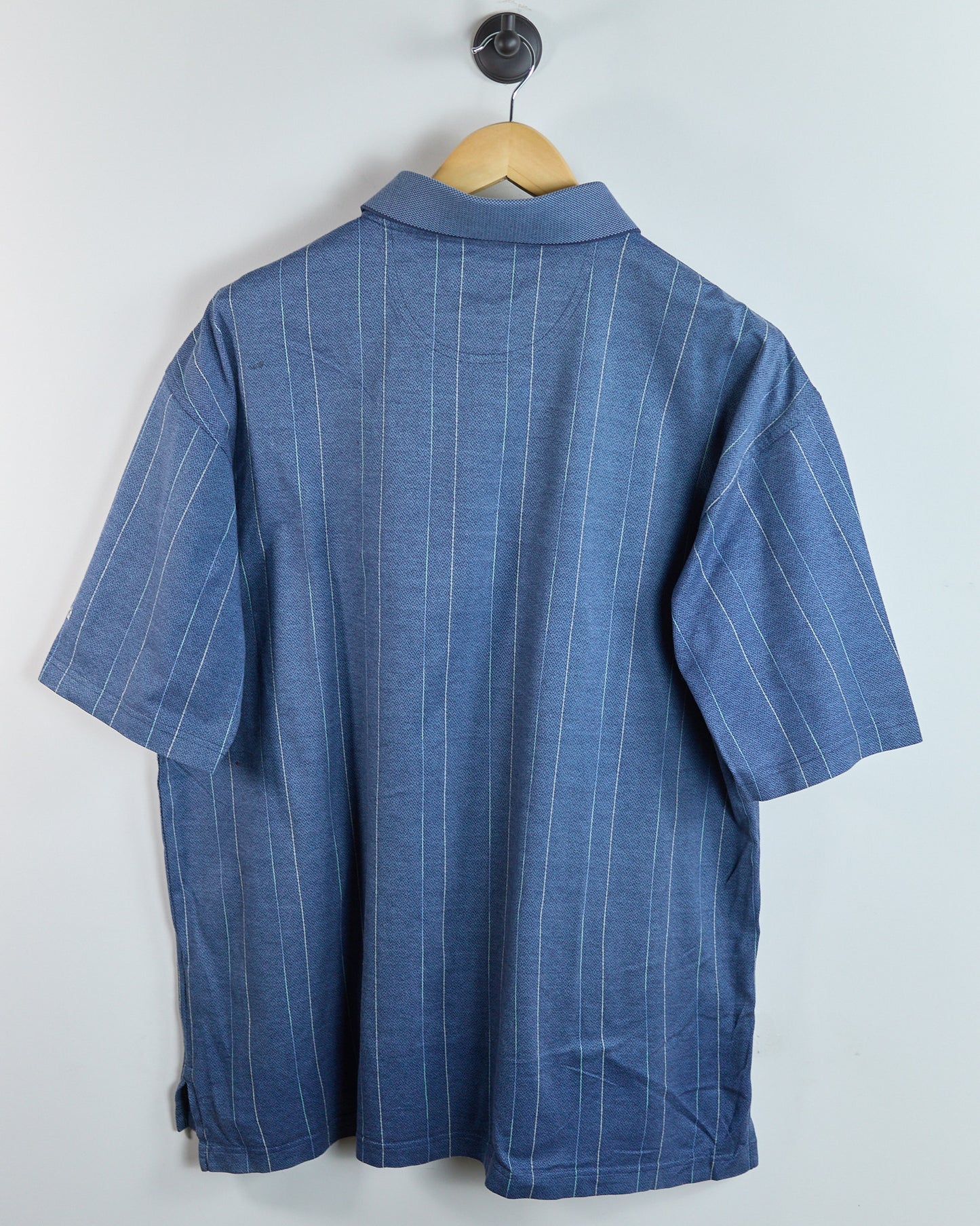 90s Ashworth Blue Stripe Weave Polo (XL)