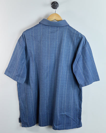 90s Ashworth Blue Stripe Weave Polo (XL)