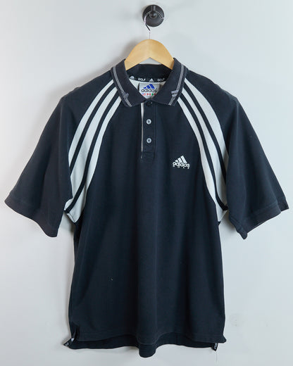 90s Adidas Golf Black/White Polo (L)