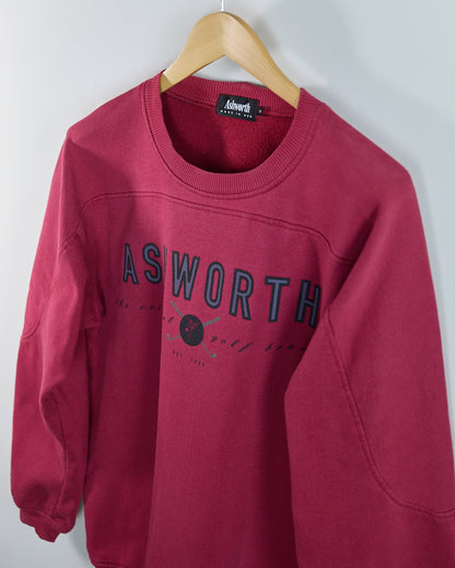 90s Ashworth Red Crew Neck Jumper (M)