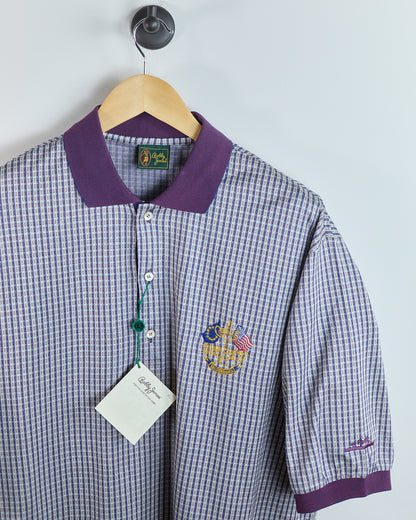 90s Bobby Jones Cream/Navy 1997 Ryder Cup Valderrama Pattern Polo, NWT (XL)