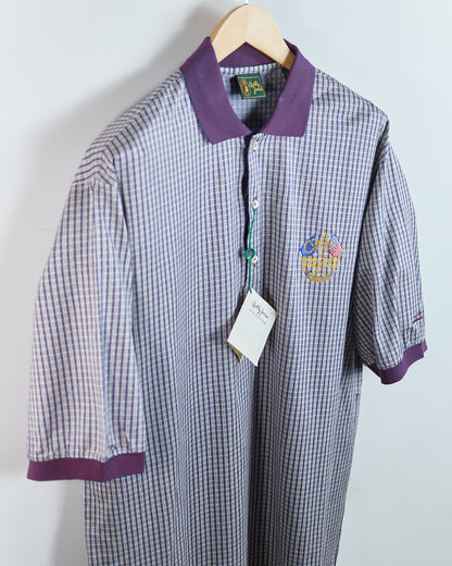 90s Bobby Jones Cream/Navy 1997 Ryder Cup Valderrama Pattern Polo, NWT (XL)