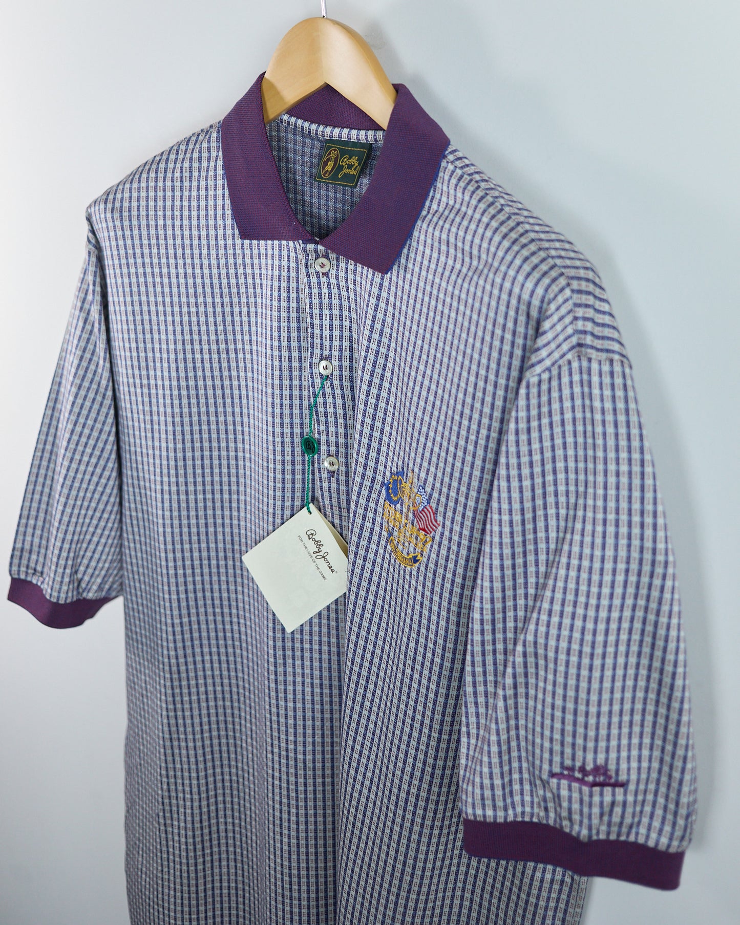 90s Bobby Jones Cream/Navy 1997 Ryder Cup Valderrama Pattern Polo, NWT (XL)
