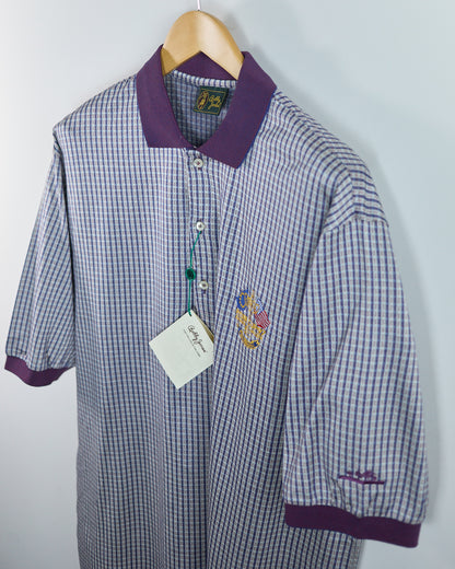 90s Bobby Jones Cream/Navy 1997 Ryder Cup Valderrama Pattern Polo, NWT (XL)